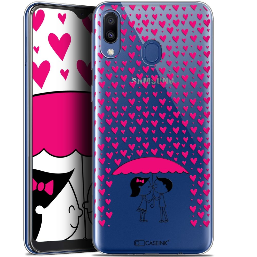 Caseink - Coque Pour Samsung Galaxy M20 (6.3 ) [Gel HD Collection Love Saint Valentin Design Pluie d'Amour - Souple - Ultra Fin - Imprimé en France] - Coque, étui smartphone