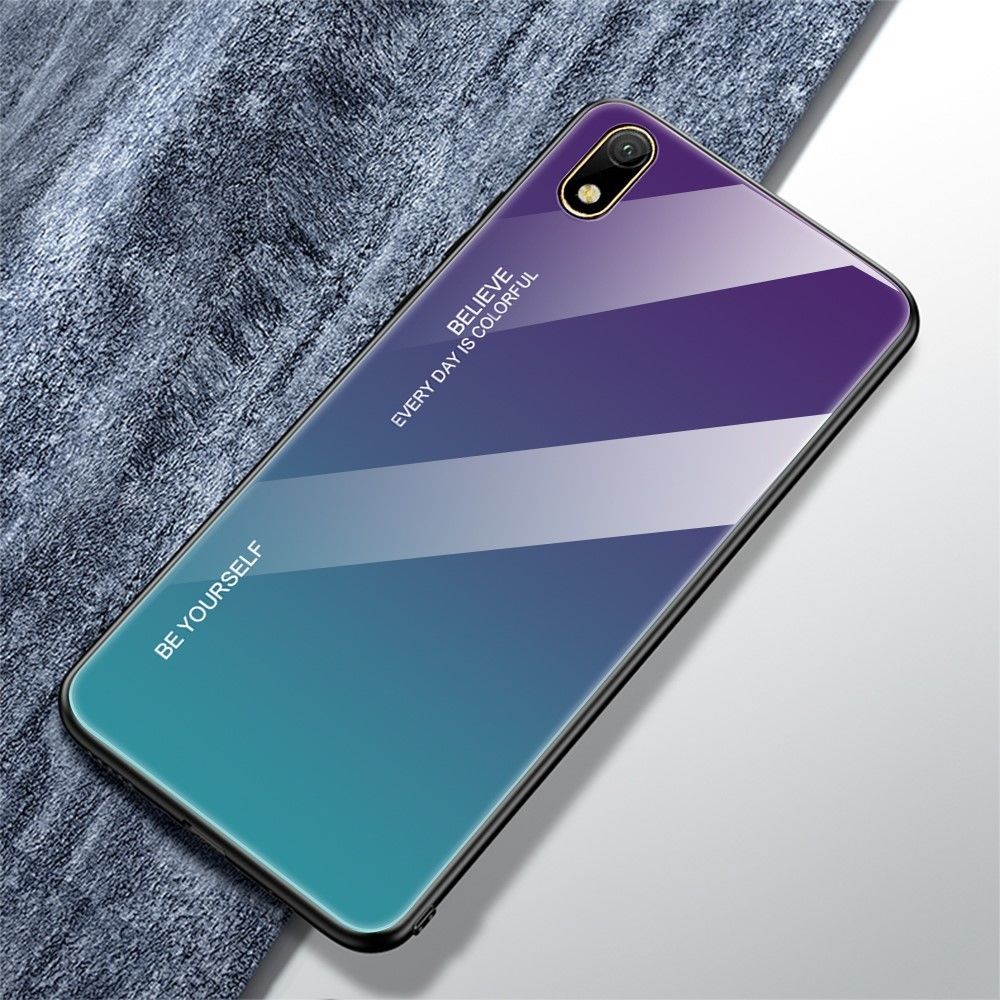 marque generique - Coque en TPU verre hybride dégradé violet/bleu pour votre Huawei Y5 (2019)/Honor 8S - Coque, étui smartphone