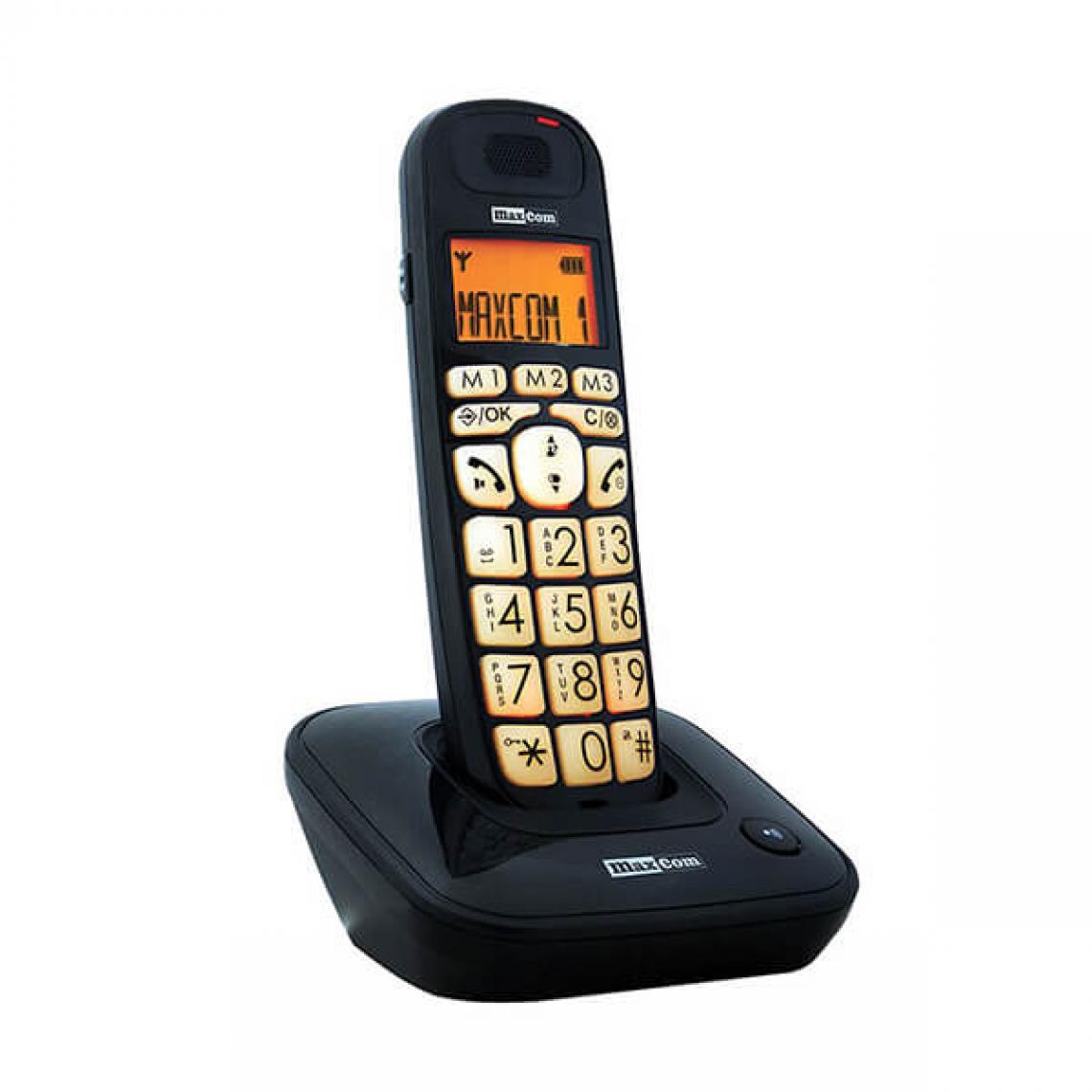 Maxcom - Maxcom MC6800 Teléphone sans fil DECT Noir (Black) - Téléphone fixe sans fil