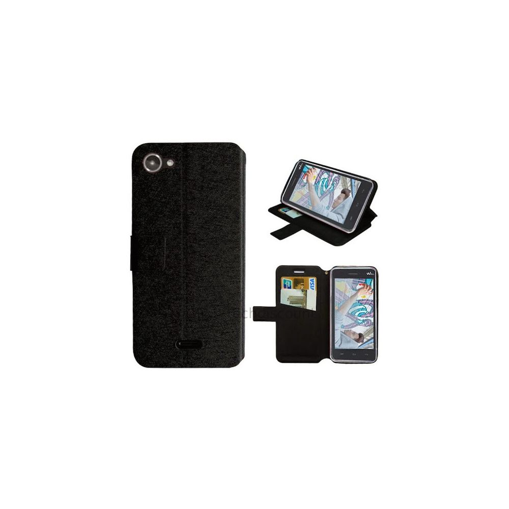 Htdmobiles - Housse etui coque pochette portefeuille pour Wiko Jimmy + film ecran - NOIR - Autres accessoires smartphone