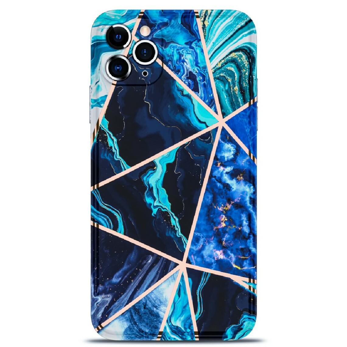 Other - Coque en TPU impression de motif de marbre d'épissage de bord droit de galvanoplastie bleu pour votre Apple iPhone 11 Pro - Coque, étui smartphone