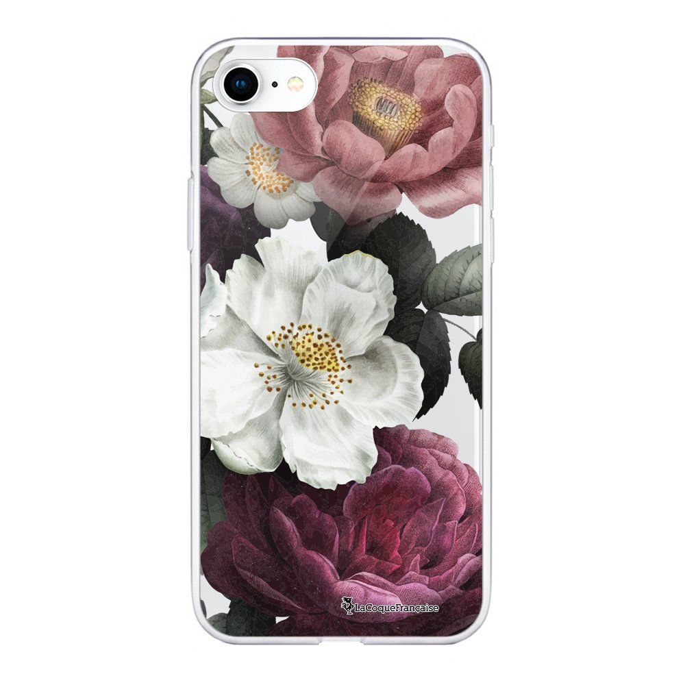 La Coque Francaise - Coque iPhone 7/8 souple transparente Fleurs roses Motif Ecriture Tendance La Coque Francaise. - Coque, étui smartphone