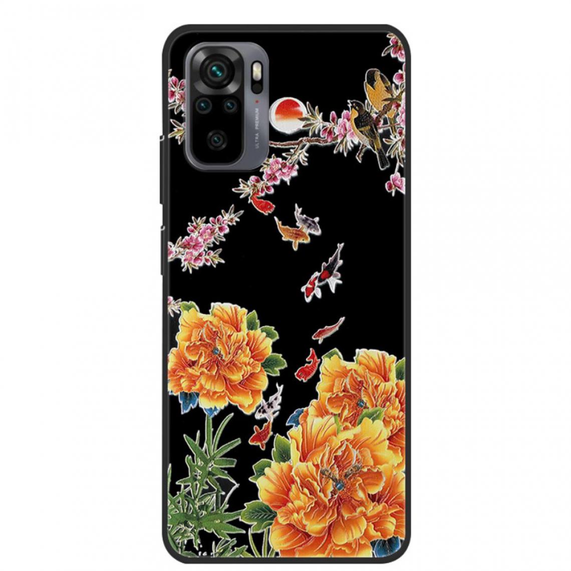 Other - Coque en TPU Impression de motifs Embossage souple Carpe et Fleur pour votre Xiaomi Redmi Note 10 4G/Note 10S - Coque, étui smartphone
