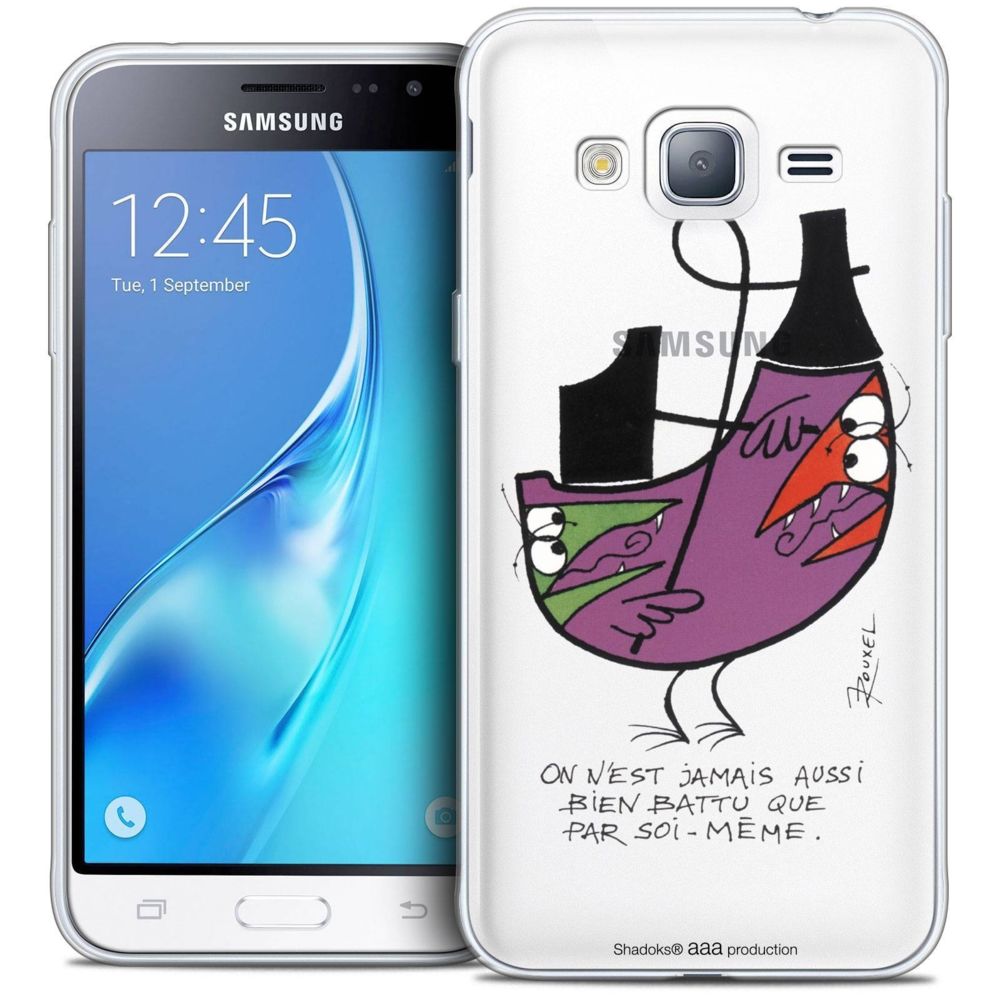 Caseink - Coque Housse Etui Samsung Galaxy J3 2016 (J320) [Crystal HD Collection Les Shadoks ? Design Soi-Même - Rigide - Ultra Fin - Imprimé en France] - Coque, étui smartphone
