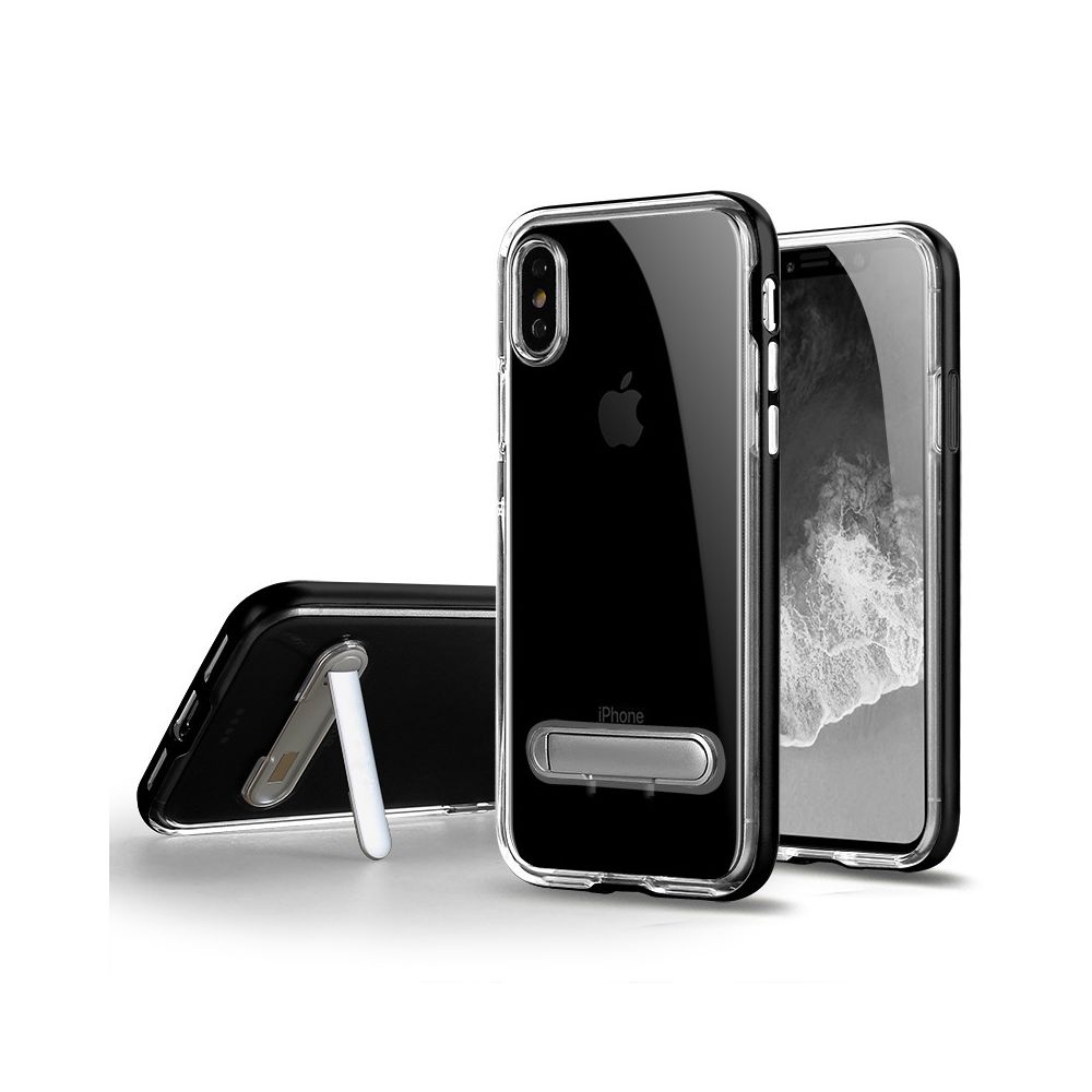 marque generique - Etui coque antichoc avec support pour Apple iPhone XS - Noir - Coque, étui smartphone