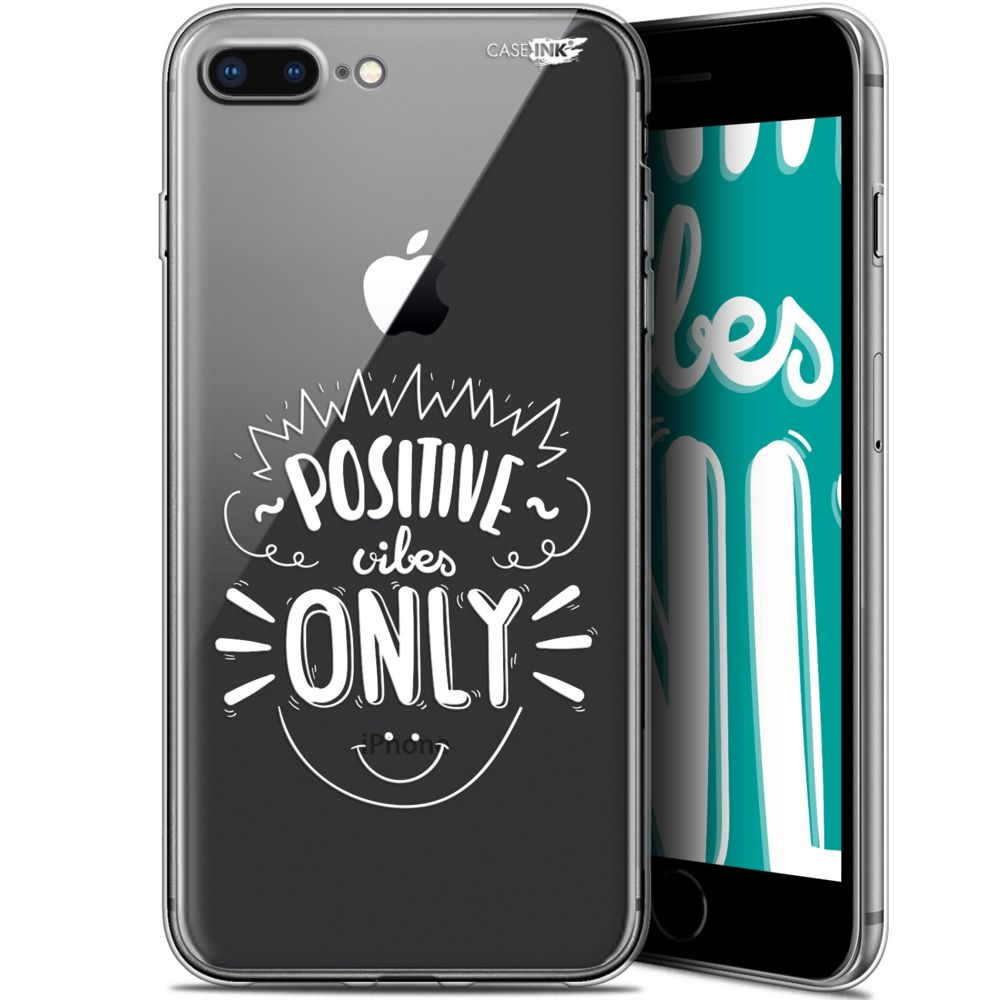 Caseink - Coque arrière Apple iPhone 7/8 Plus (4.7 ) Gel HD [ Nouvelle Collection - Souple - Antichoc - Imprimé en France] Positive Vibes Only - Coque, étui smartphone