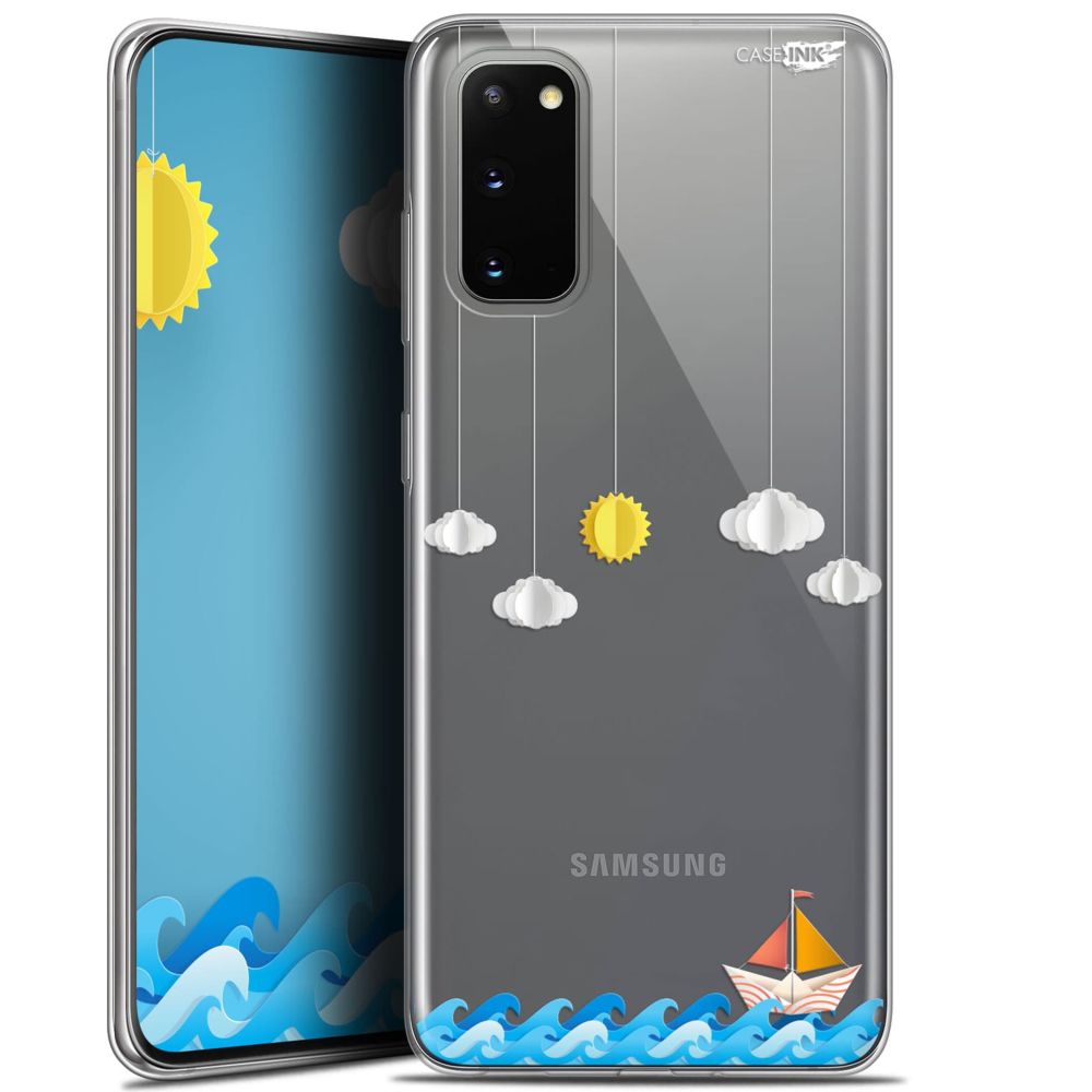 Caseink - Coque arrière Samsung Galaxy S20 (6.2 ) Gel HD [ Nouvelle Collection - Souple - Antichoc - Imprimé en France] Petit Bateau en Mer - Coque, étui smartphone