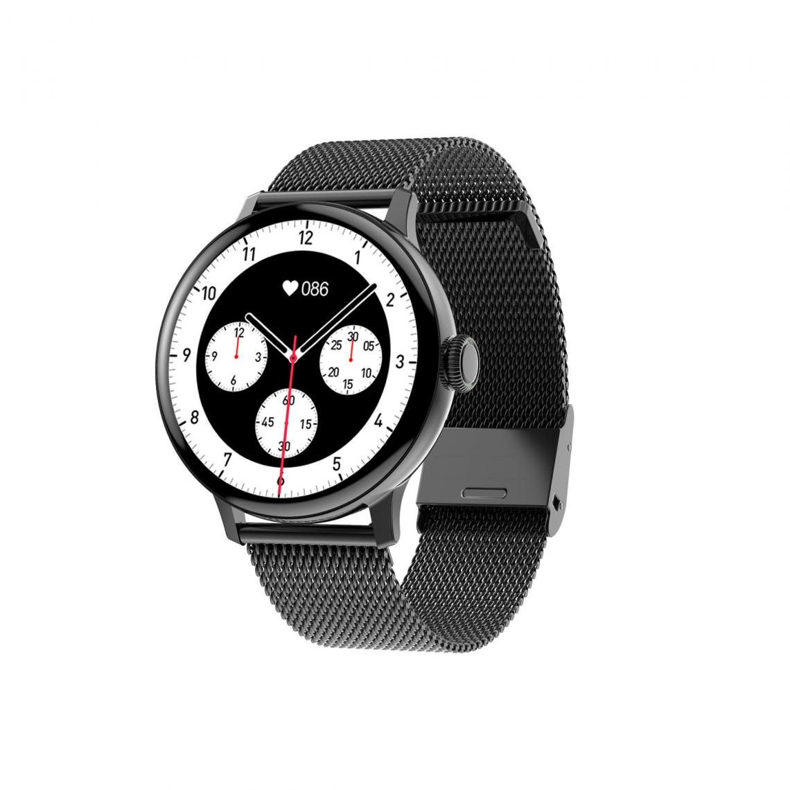 Chronotech Montres - Chronus Smartwatch for Men Women Round Smartwatch Sport Waterproof Smart Watch Activity Trackers(black) - Montre connectée