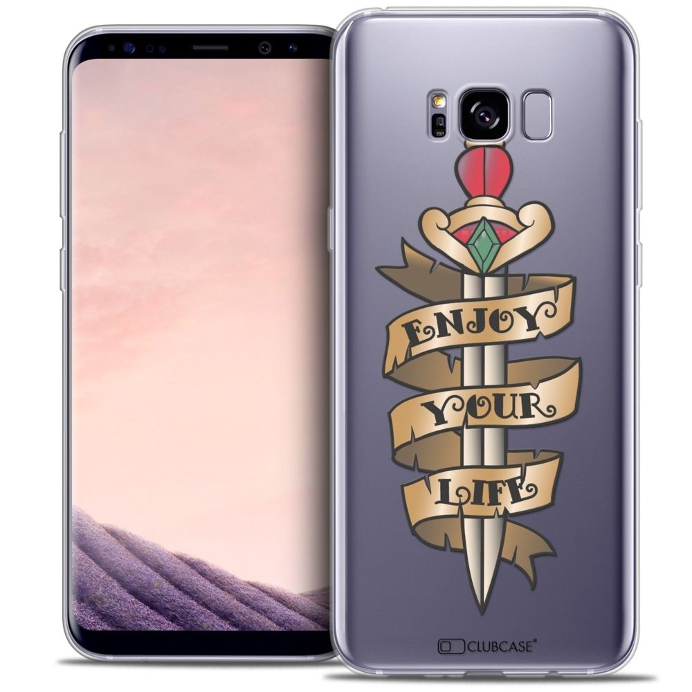 Caseink - Coque Housse Etui Samsung Galaxy S8 (G950) [Crystal Gel HD Collection Tatoo Lover Design Enjoy Life - Souple - Ultra Fin - Imprimé en France] - Coque, étui smartphone