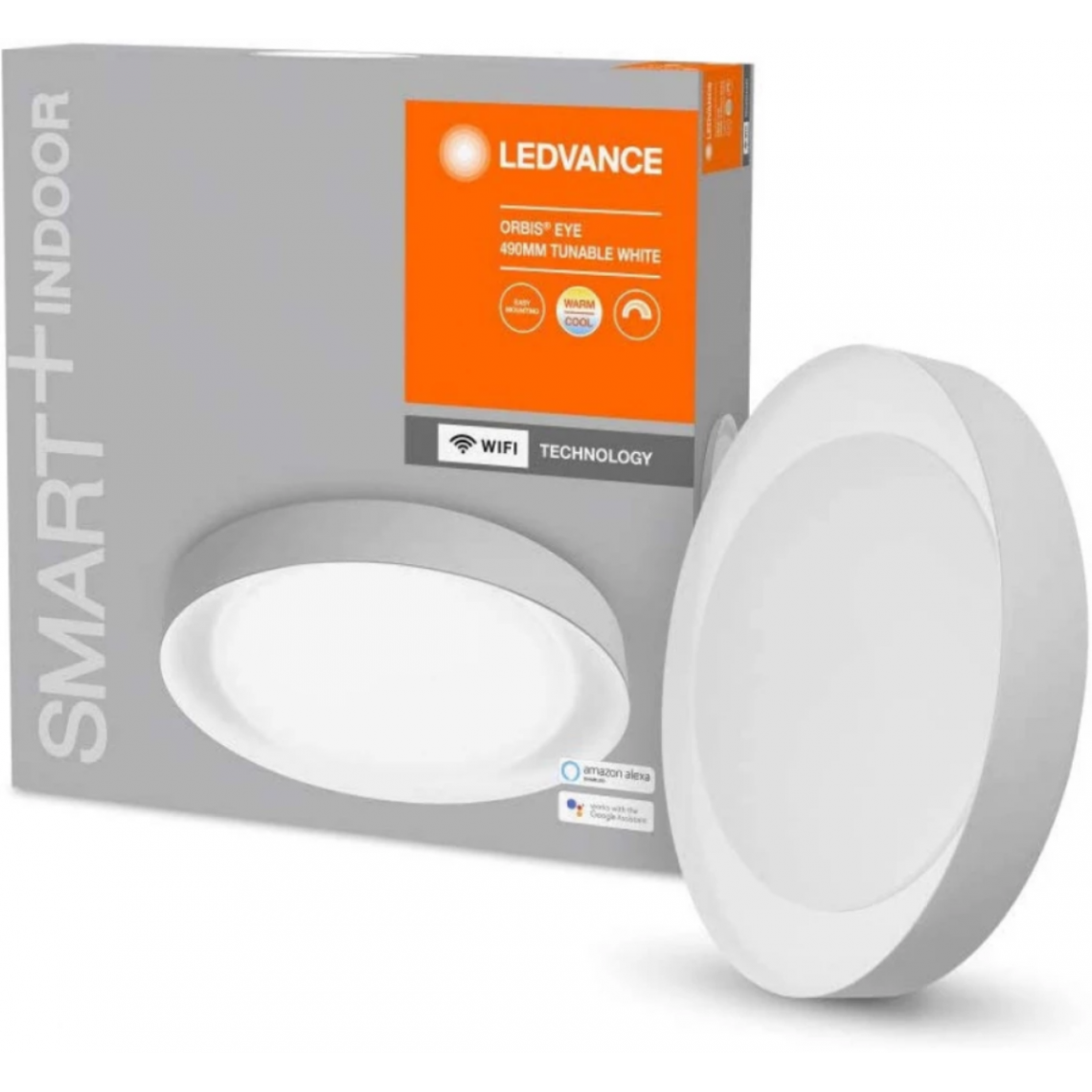 Ledvance - Plafonnier connecté Smart+ WIFI Orbis Ceiling Eye - Variation de blancs - 490mm - Blanc - Lampe connectée