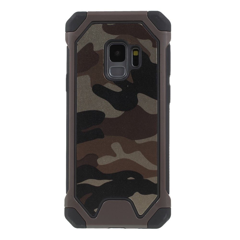 marque generique - Etui en PU revêtement camouflage marron hybride pour Samsung Galaxy S9 - Autres accessoires smartphone