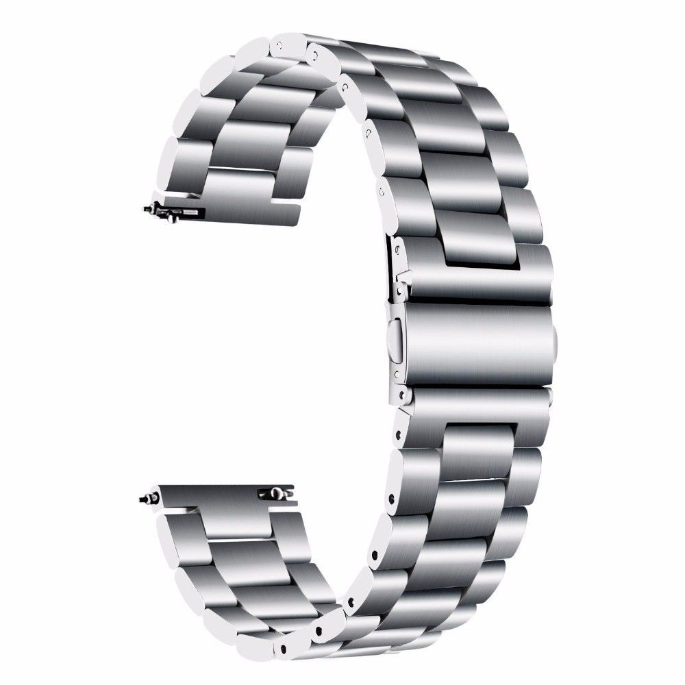 marque generique - Bracelet en métal argent pour votre Samsung Gear S3 Classic/Ticwatch/Moto 360 II 460/Huawei Watch GT - Accessoires bracelet connecté