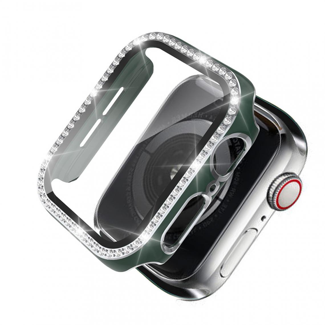 Other - Coque en TPU Cadre en cristal de galvanoplastie vert/argent pour votre Apple Watch 4/5/6/SE 40mm - Accessoires bracelet connecté