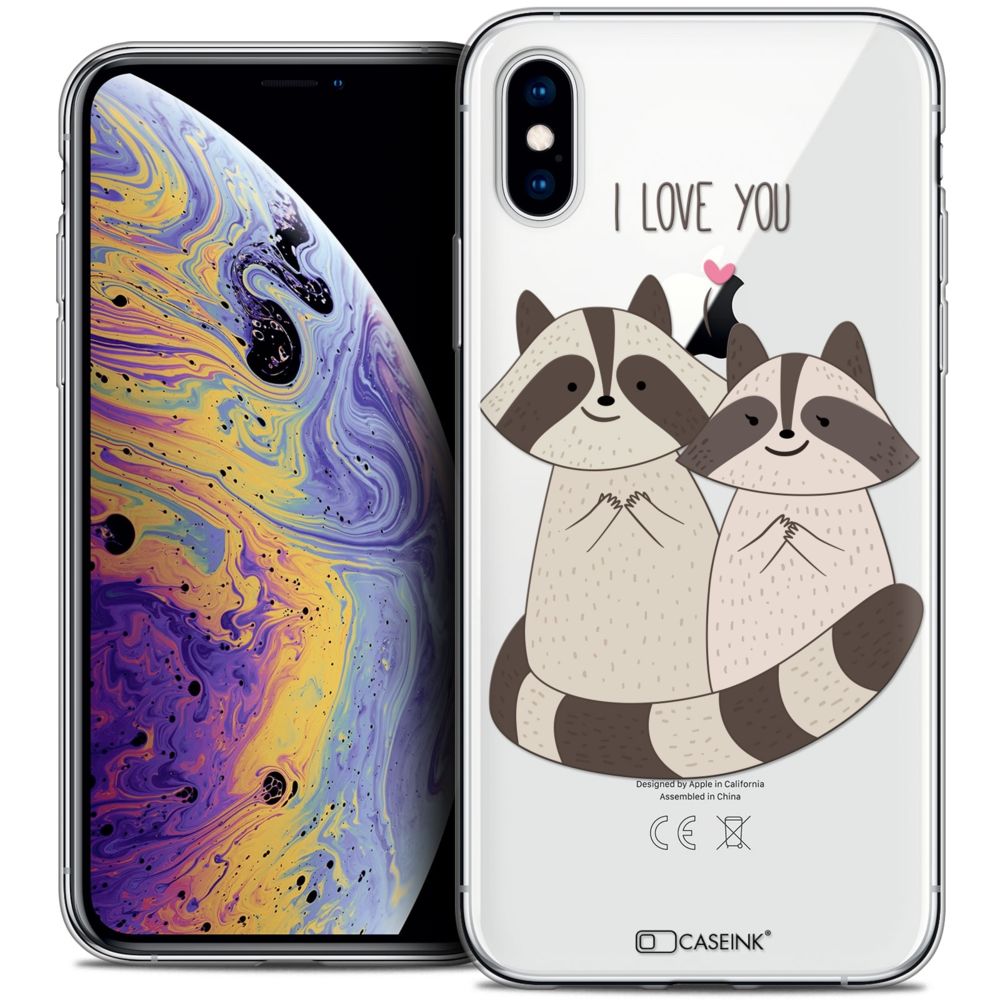 Caseink - Coque Housse Etui Apple iPhone Xs Max (6.5 ) [Crystal Gel HD Collection Sweetie Design Racoon Love - Souple - Ultra Fin - Imprimé en France] - Coque, étui smartphone