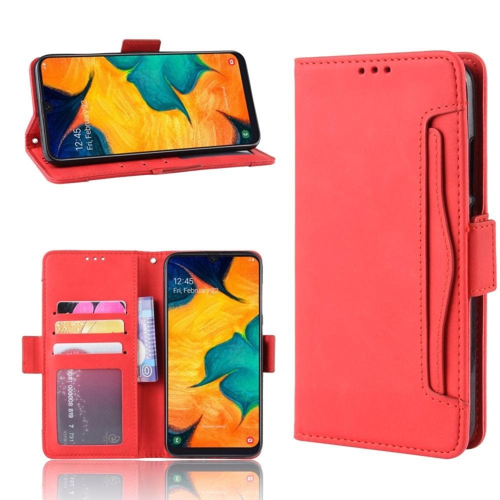 marque generique - Etui en PU avec plusieurs porte-cartes rouge pour votre Samsung Galaxy A40 - Coque, étui smartphone