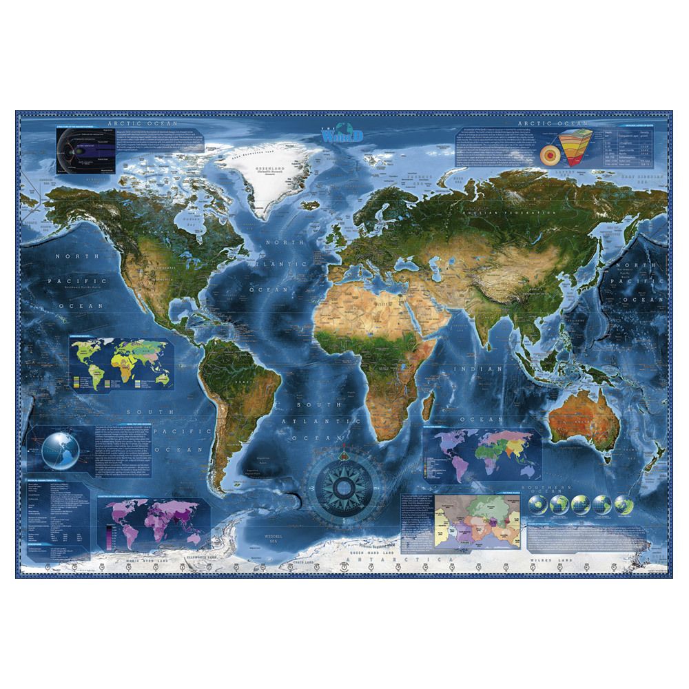 Heye - Puzzle 2000 pièces : Satelite Map - Animaux