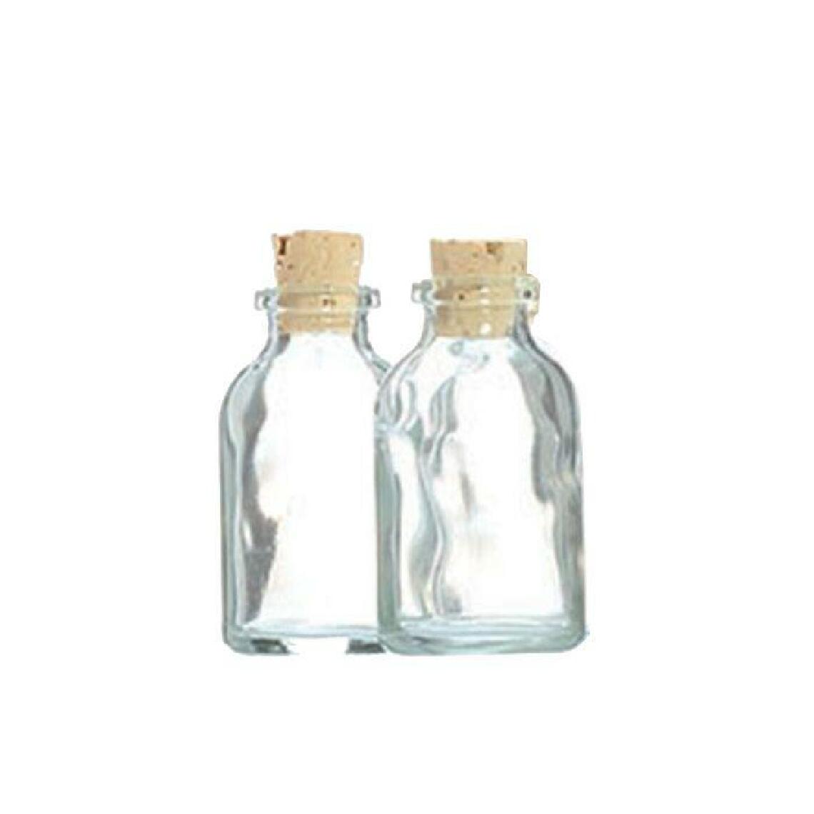 Graines Creatives - 2 mini bouteilles en verre 6 cm avec bouchon liège - Kits créatifs