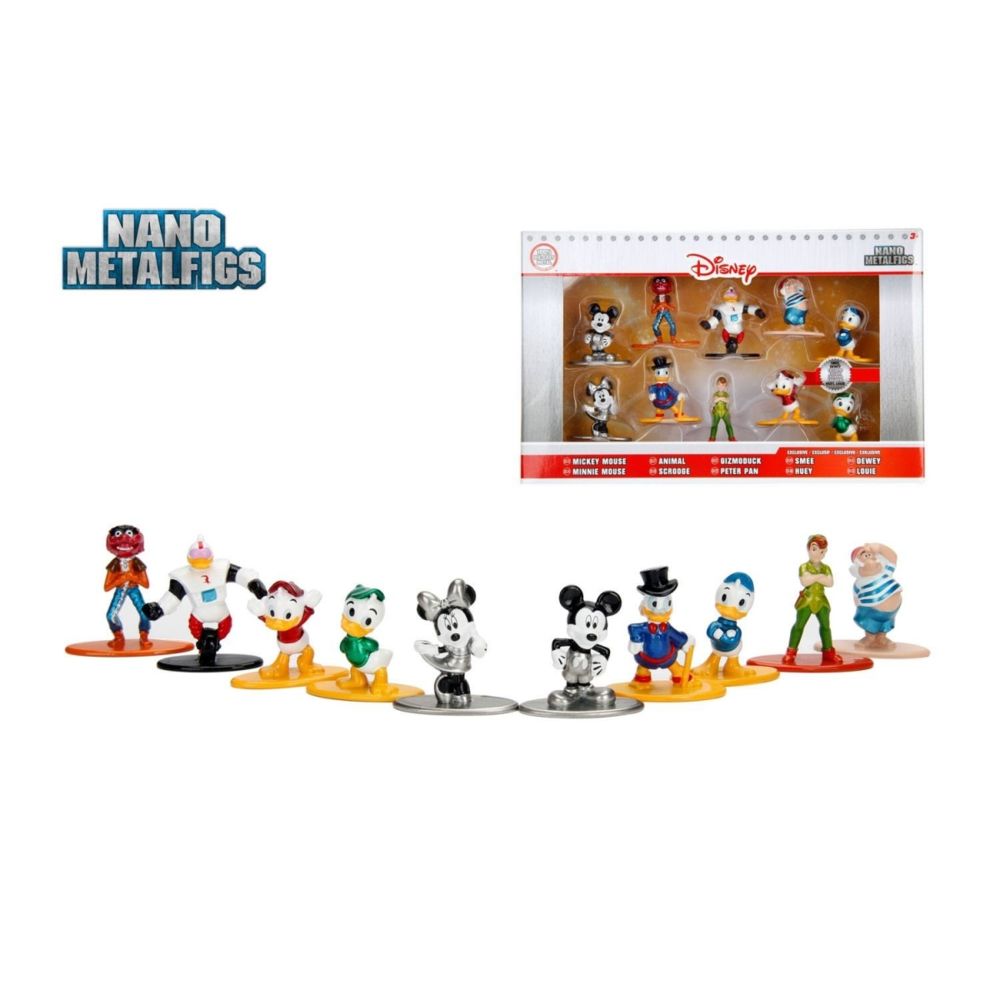 Jada Toys - Disney - Pack 10 figurines Diecast Nano Metalfigs 4 cm - Mangas