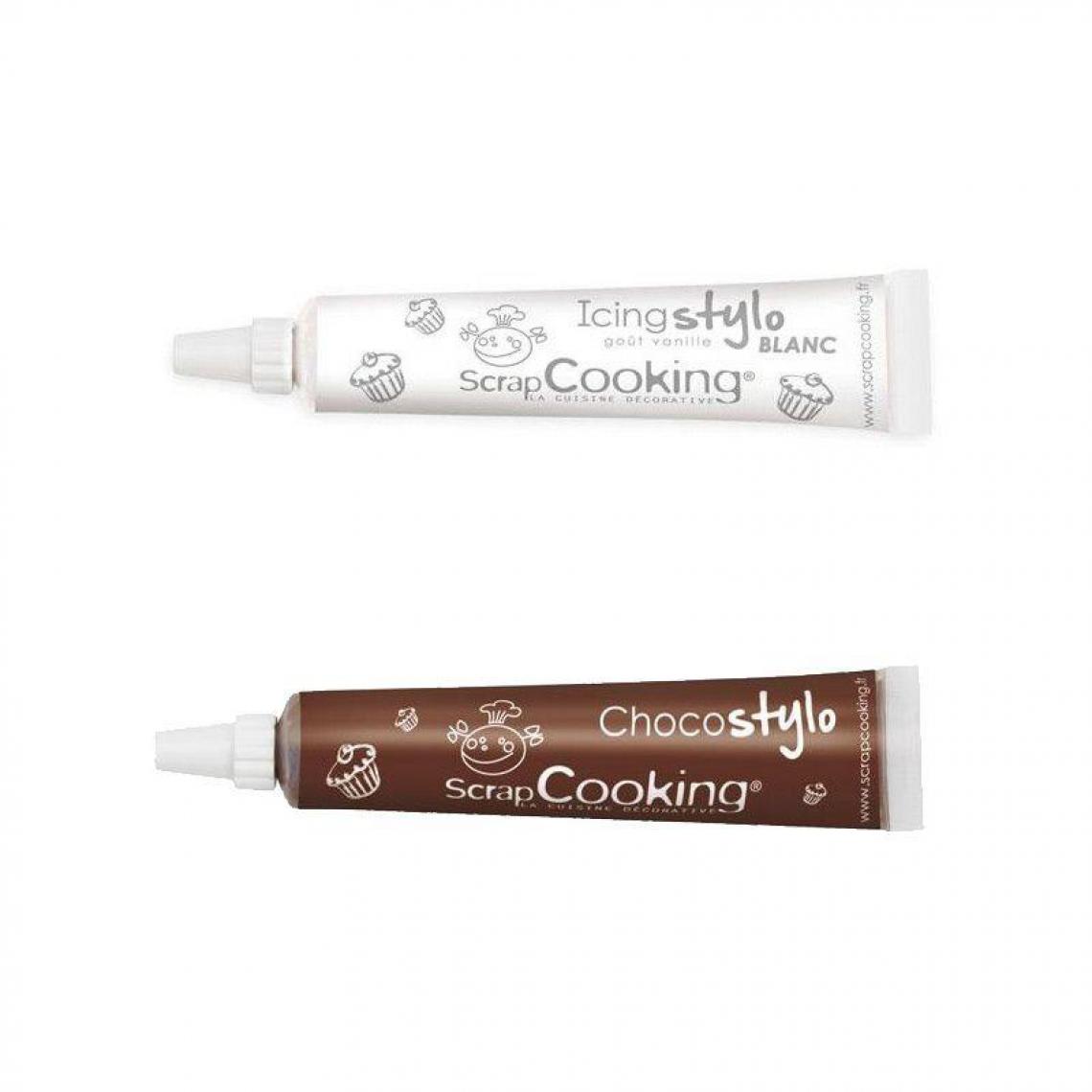 Scrapcooking - Stylo chocolat + Stylo glaçage blanc goût vanille - Kits créatifs