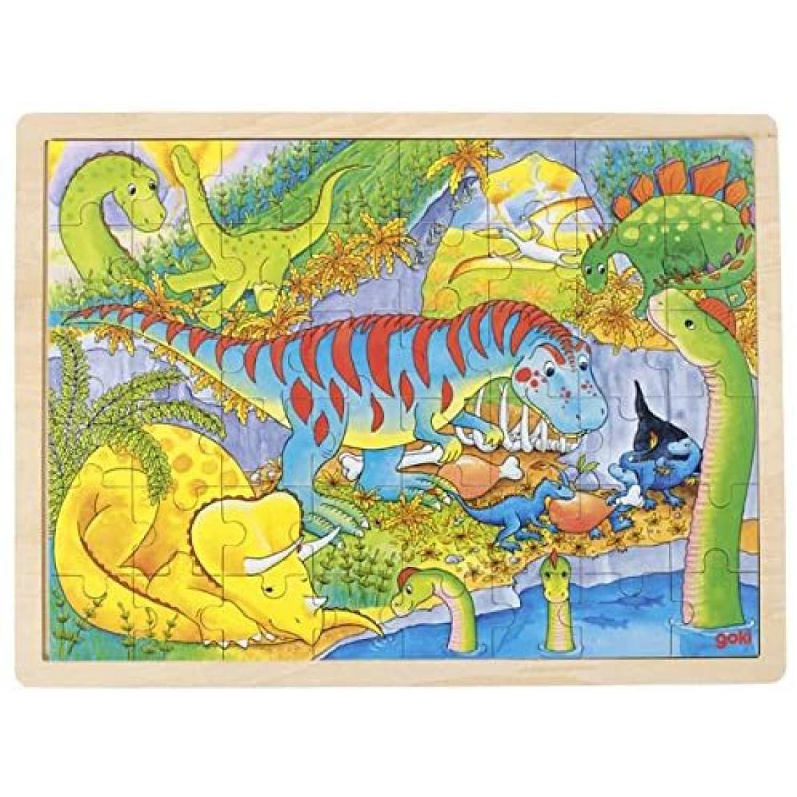 Goki - Goki maderapuzzles de maderagokidinosaurio, Puzzle de, Multicolores 1 - version espagnole - Animaux