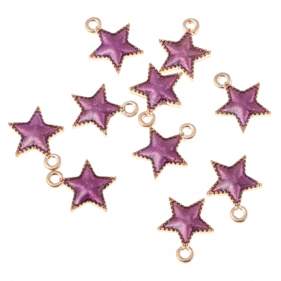 marque generique - lot de 10 perles multicolores pendentifs étoiles pour faire des boucles d'oreilles jaune - Perles