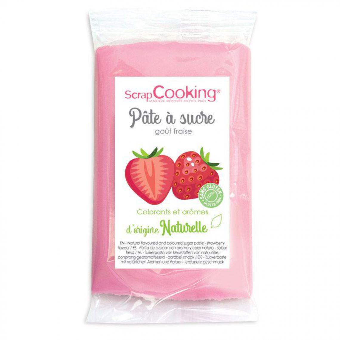 Scrapcooking - Pâte à sucre rose 250 g sans gluten - arôme fraise - Kits créatifs