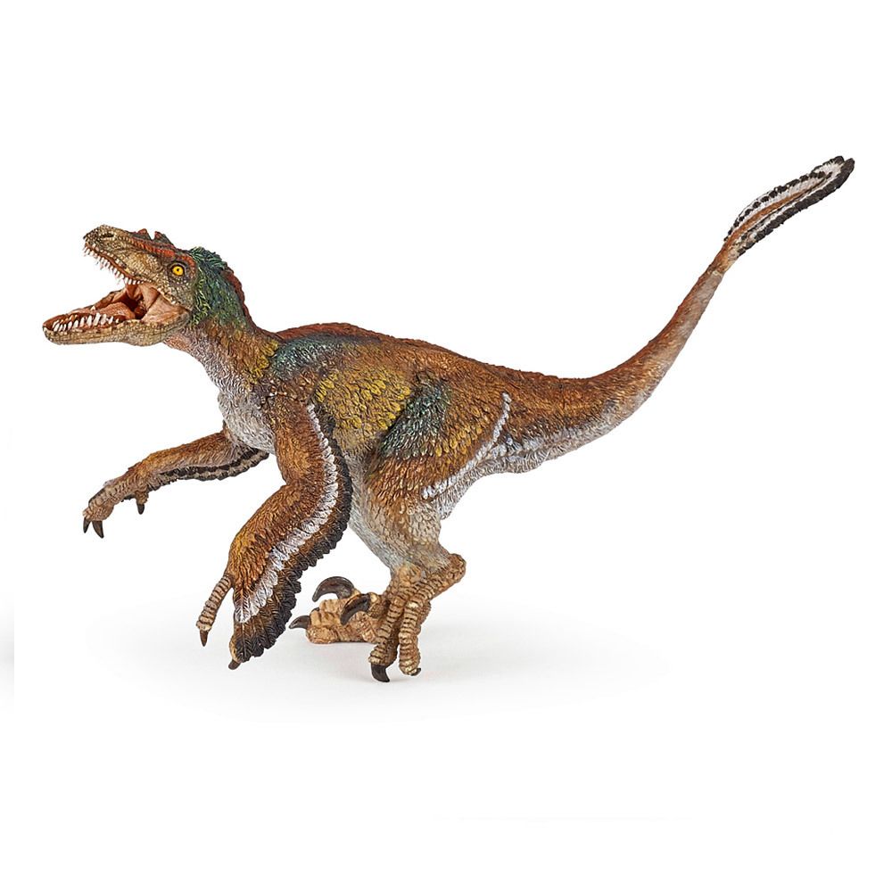 Papo - Figurine dinosaure : Vélociraptor à plumes - Dinosaures