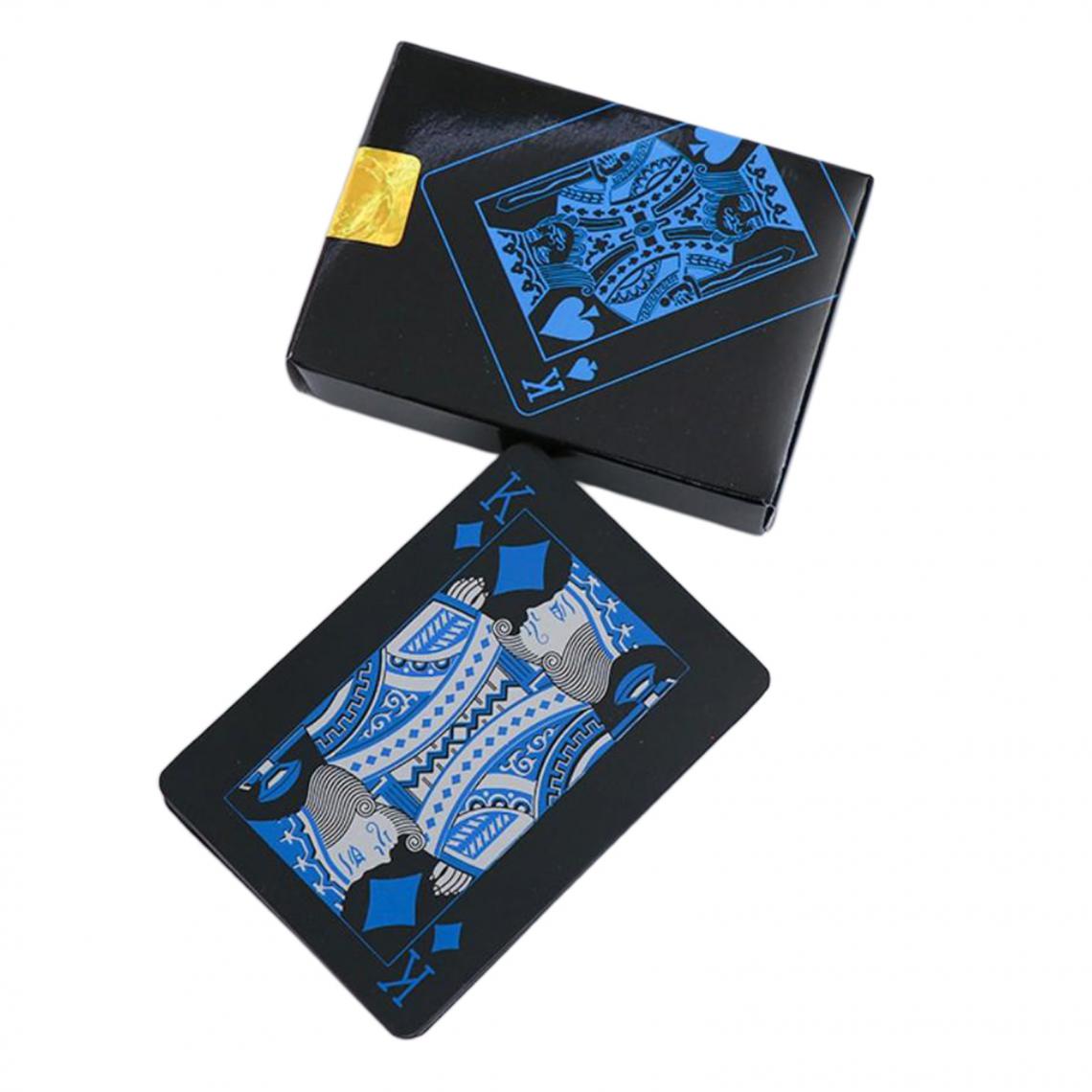 marque generique - Cartes à Jouer Imperméables En PVC Noir Jeu Magique De Partie De Poker Bleu Rouge Amusant - Jeux éducatifs