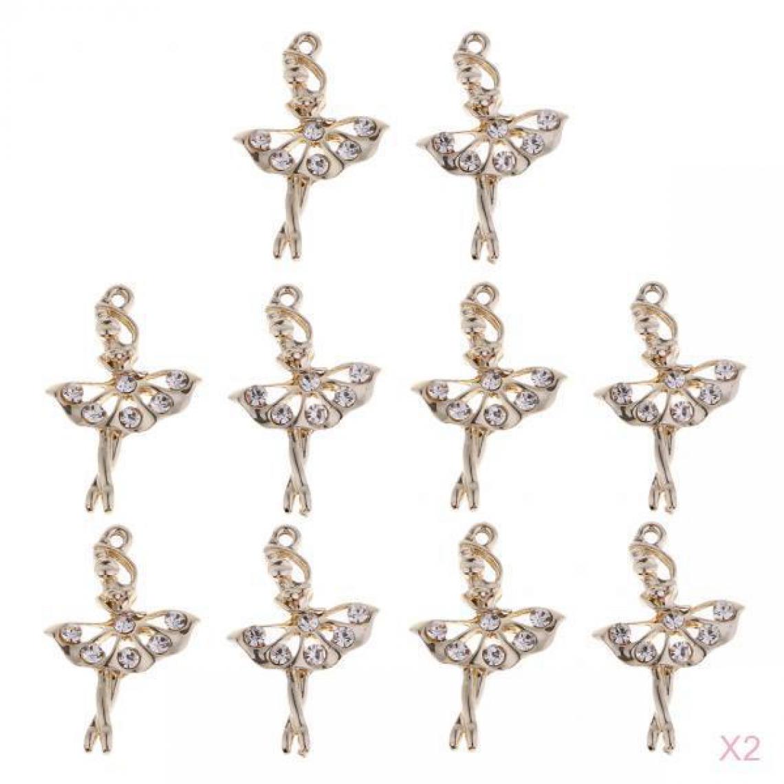 marque generique - 20 Pièces / Ensemble Pendentif Strass Colliers Bracelets Fée Ballet Danseur Charmes Bijoux - Perles