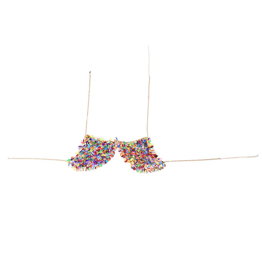 marque generique - mode chaîne collier soutien-gorge bikini bijoux de corps pour la fête de plage multicolor-2 - Perles