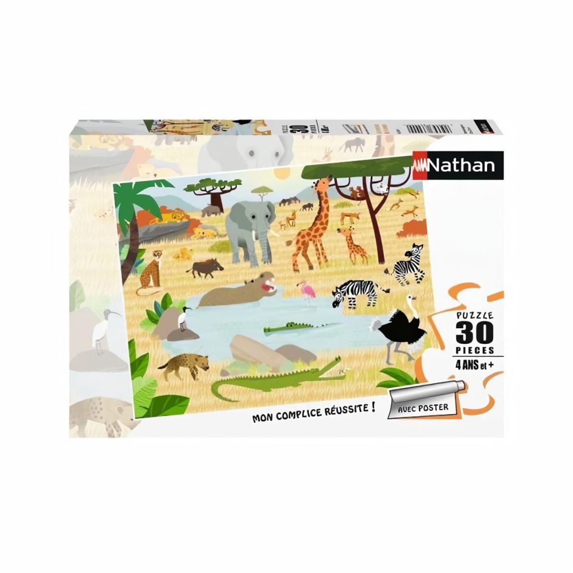 Nathan - Puzzle 30 p - Les animaux de la savane - Animaux