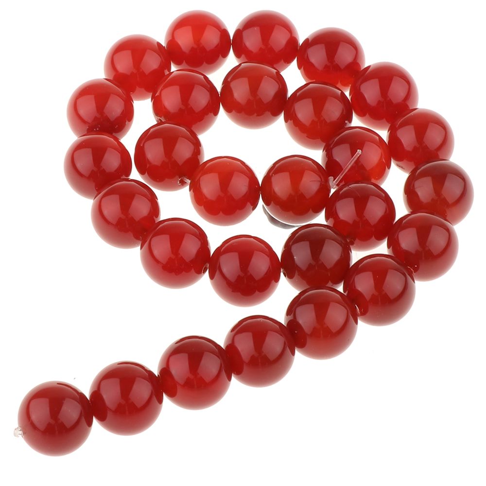 marque generique - surface lisse agate rouge onyx perles rondes pour la fabrication de bijoux 14mm - Perles