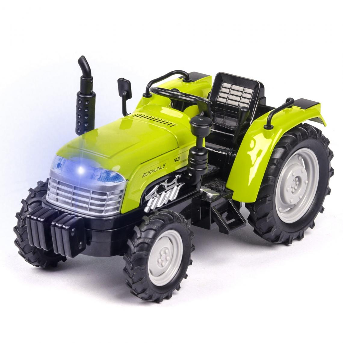 Universal - Simulation 1: 32 Alliage Plastic Farmer Tractor Toy Model Retire le son et la couleur claire de la collection de jouets pour enfants | Voiture jouet moulée sous pression(Vert) - Voitures
