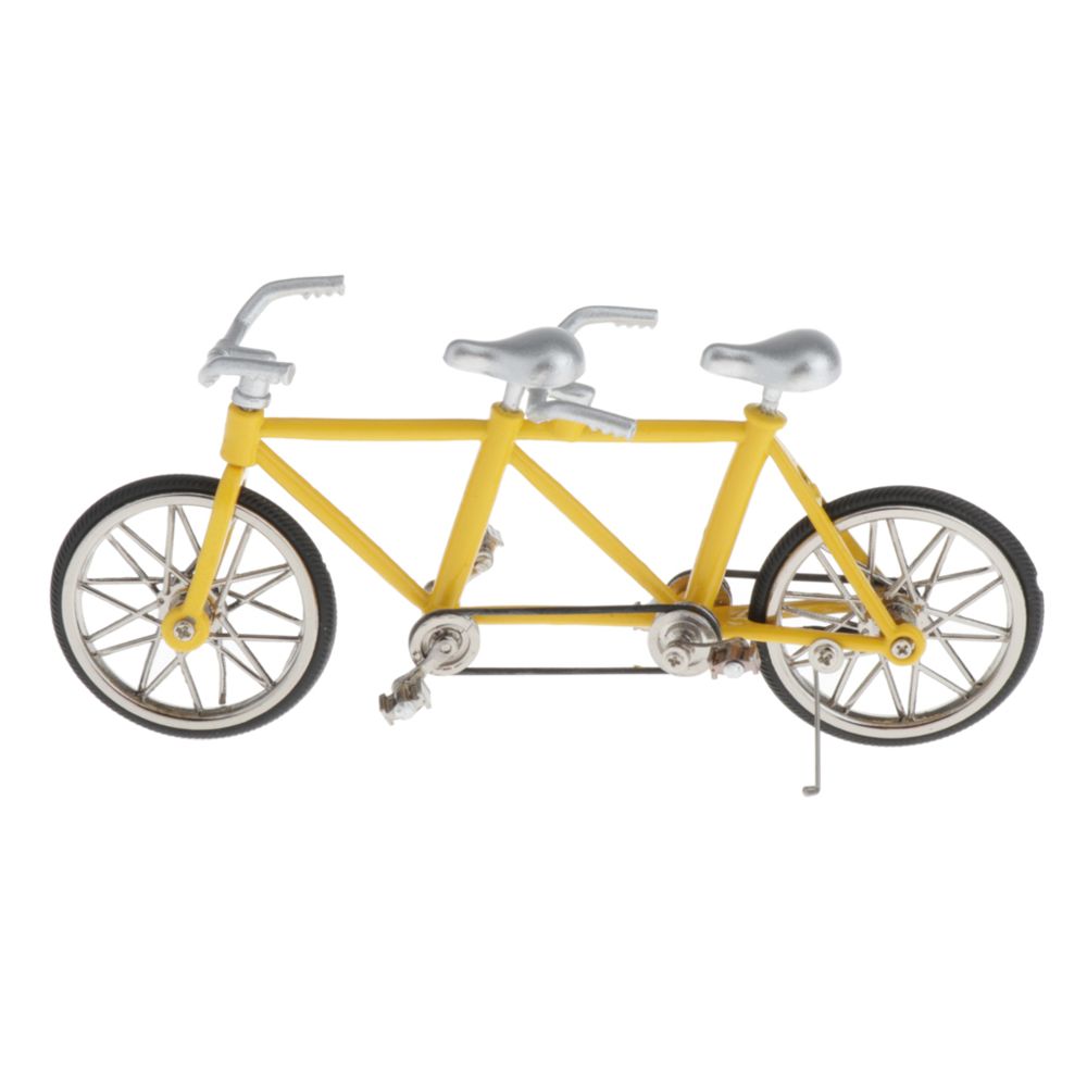marque generique - Échelle 1:16 Vélo Vélo Modèle De Réplique Jouet Collectibles Argent Jaune - Motos