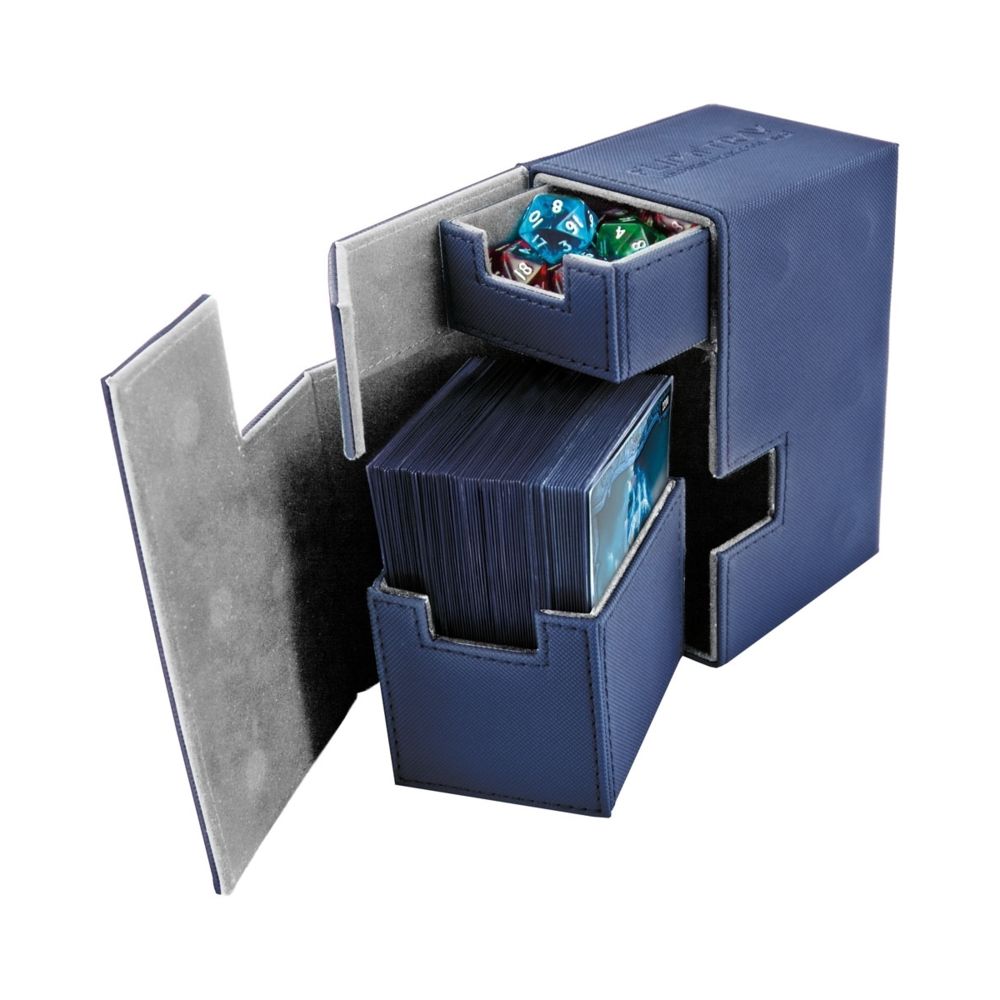 Ultimate Guard - Ultimate Guard - Boîte pour cartes Flip'n'Tray Deck Case 80+ taille standard XenoSkin Bleu - Jeux de cartes