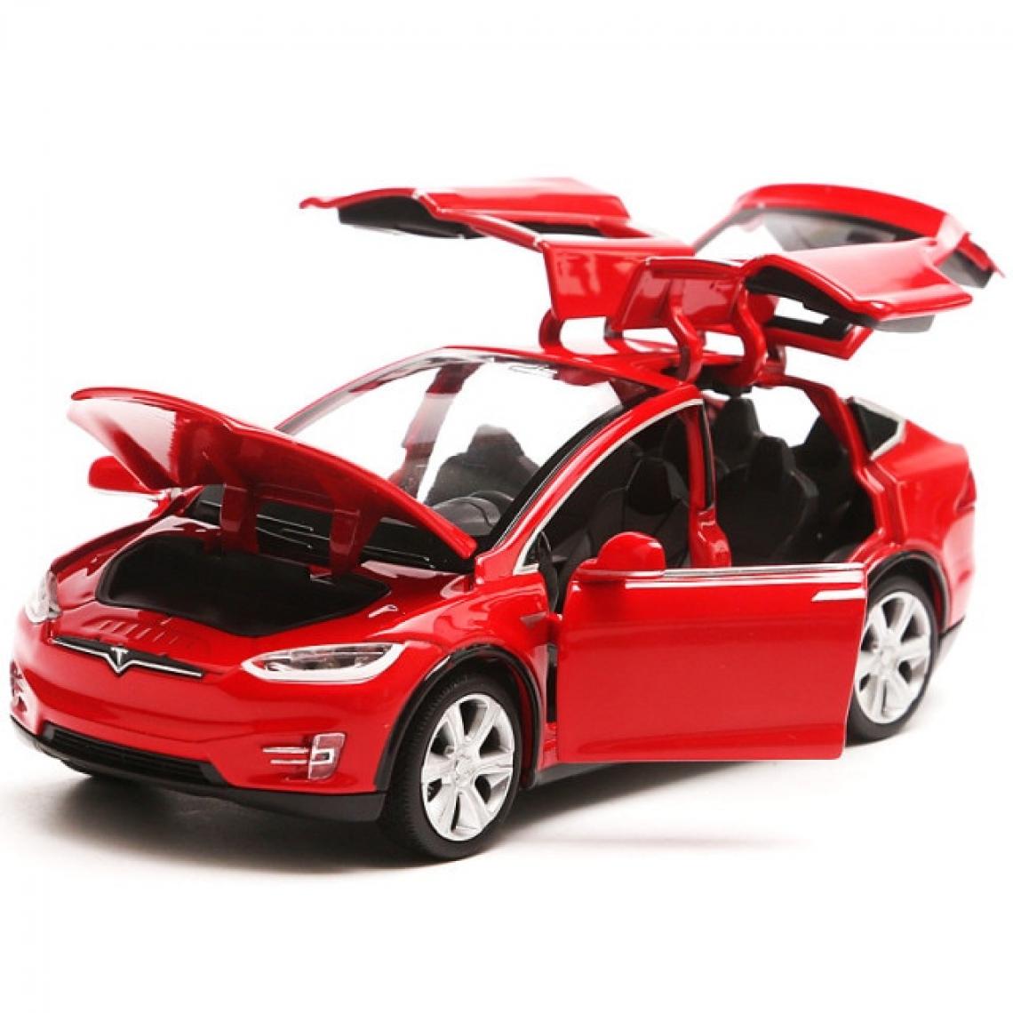 Universal - 1: 32 Tesla Modèle X90 Voiture en métal moulée sous pression Retour à la voiture Jouet Garçon Série |(Rouge) - Voitures
