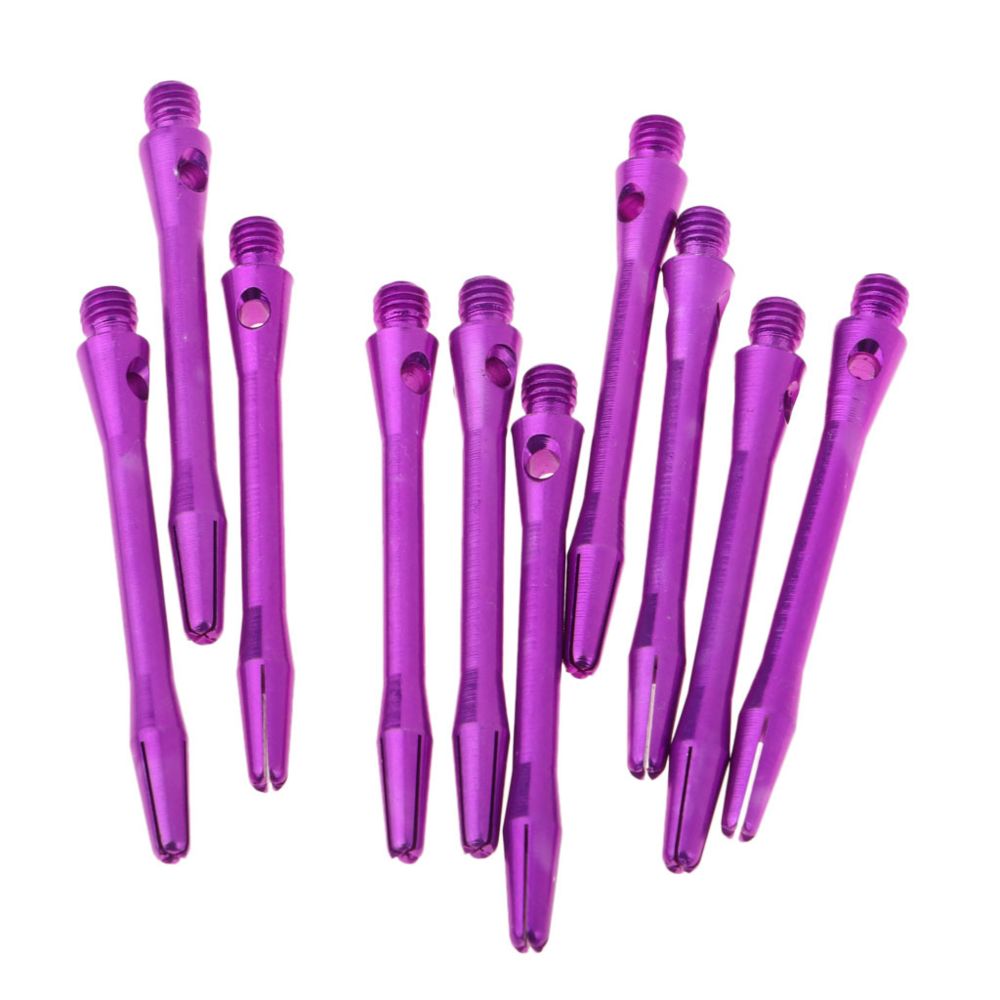 marque generique - 10 pièces d'alliage d'aluminium universel 2BA dart axes de tiges de fléchettes moyen violet - Accessoires fléchettes