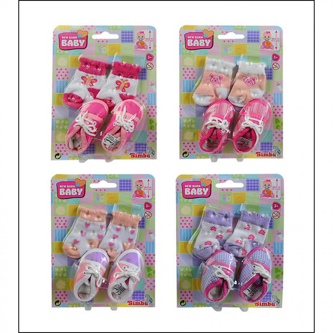 Simba Toys - Simba Toys 105560844 - Paire de chaussures et chaussettes New Born Baby - Assortiment - Maisons de poupées