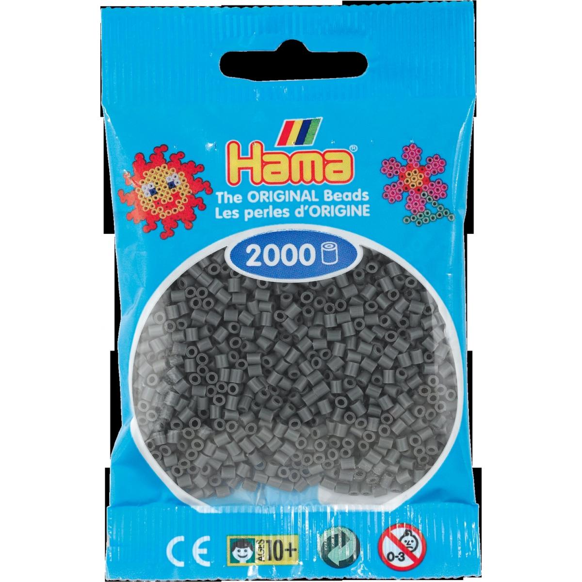 Hama - 2 000 perles mini (petites perles Ø2,5 mm) Gris foncé - Hama - Perles