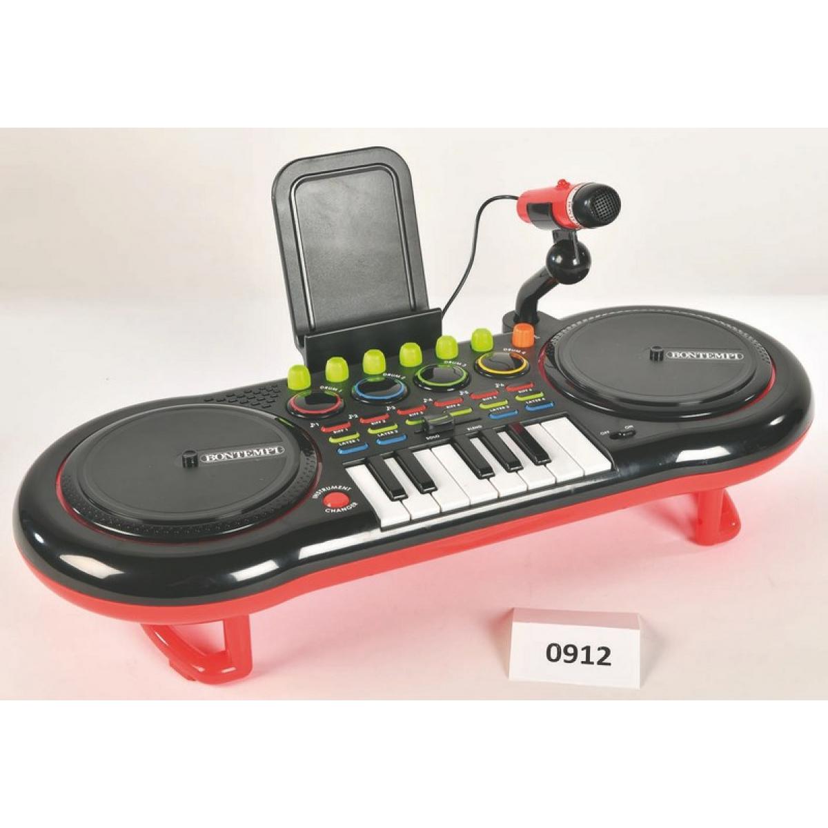 Bontempi - Bontempi Table De Mixage Dj Avec Microphone Et Clavier 53,5 Cm Noir - Jouet électronique enfant