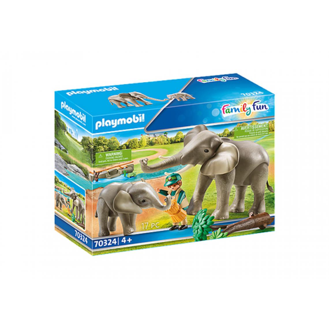 Playmobil - 70324 Elephant et soigneur, Playmobil Family Fun - Playmobil
