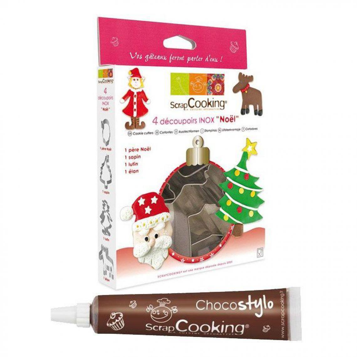 Scrapcooking - Emporte-pièces Noël + 1 Stylo chocolat offert - Kits créatifs