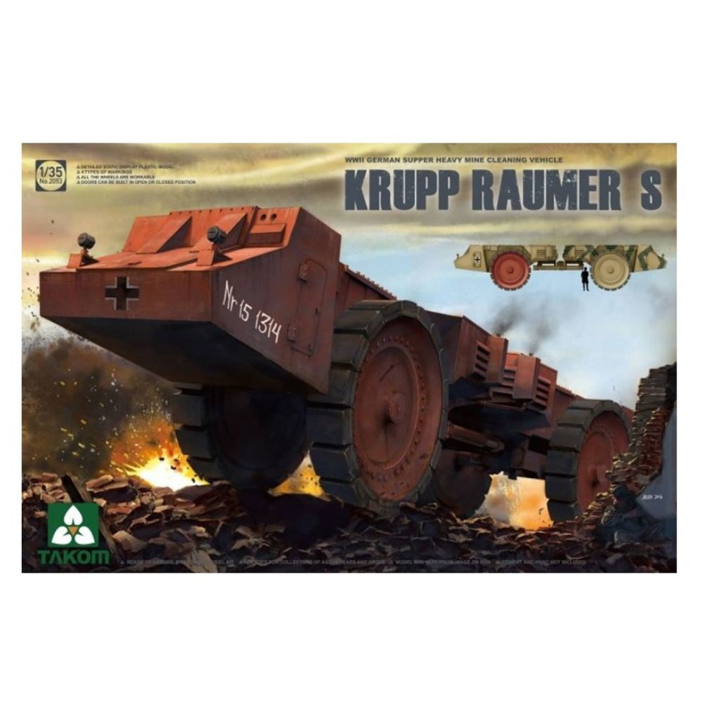 Takom - Maquette véhicule militaire : Krupp Raumer S - Véhicule de déminage allemand - Voitures