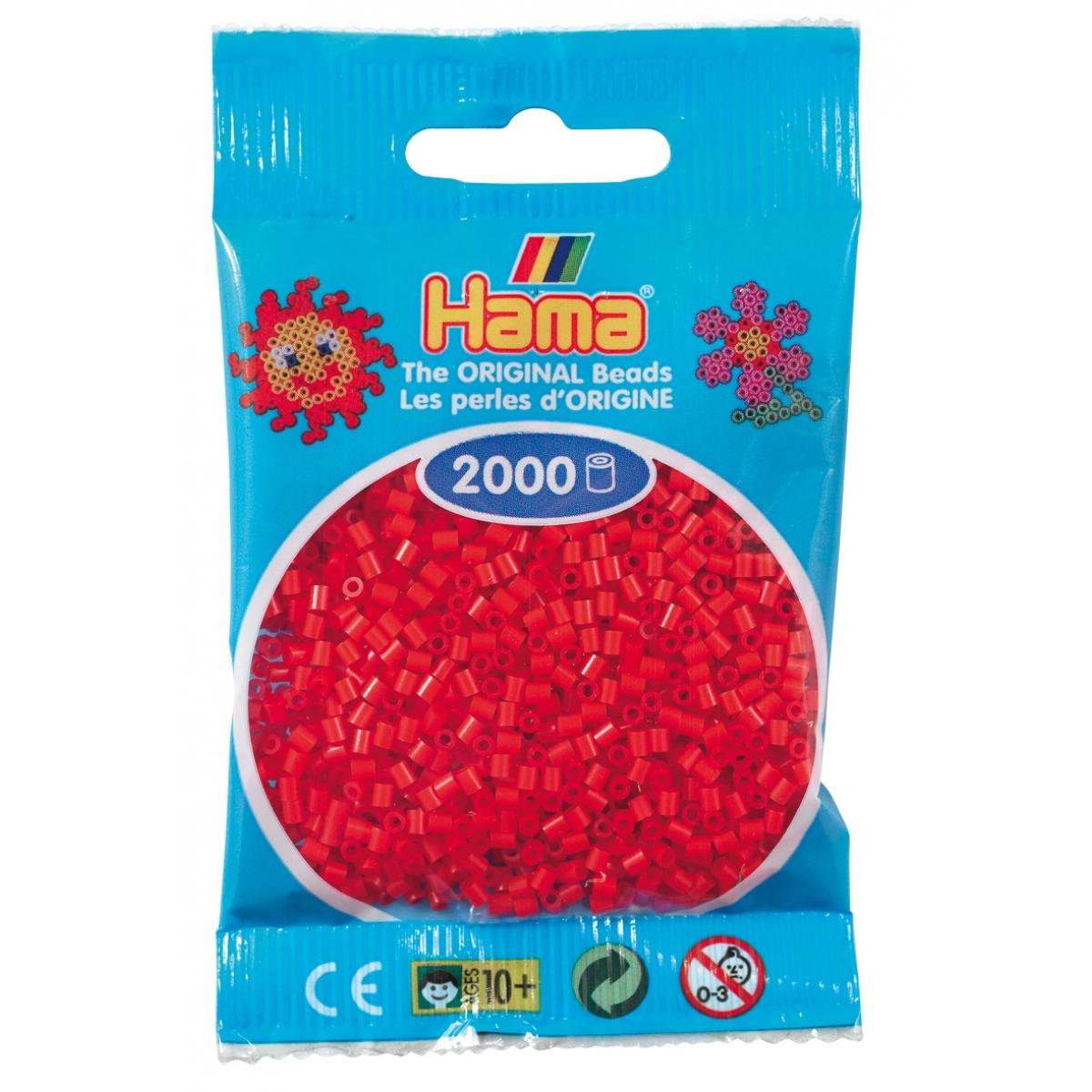 Hama - 2 000 perles mini (petites perles Ø2,5 mm) rouge - Hama - Perles
