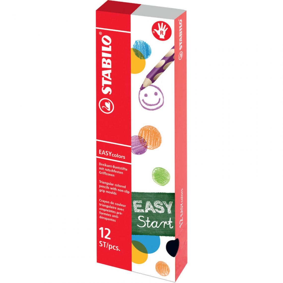 Stabilo - STABILO Crayon de couleur EASYcolors, pour droitiers, rouge () - Bricolage et jardinage