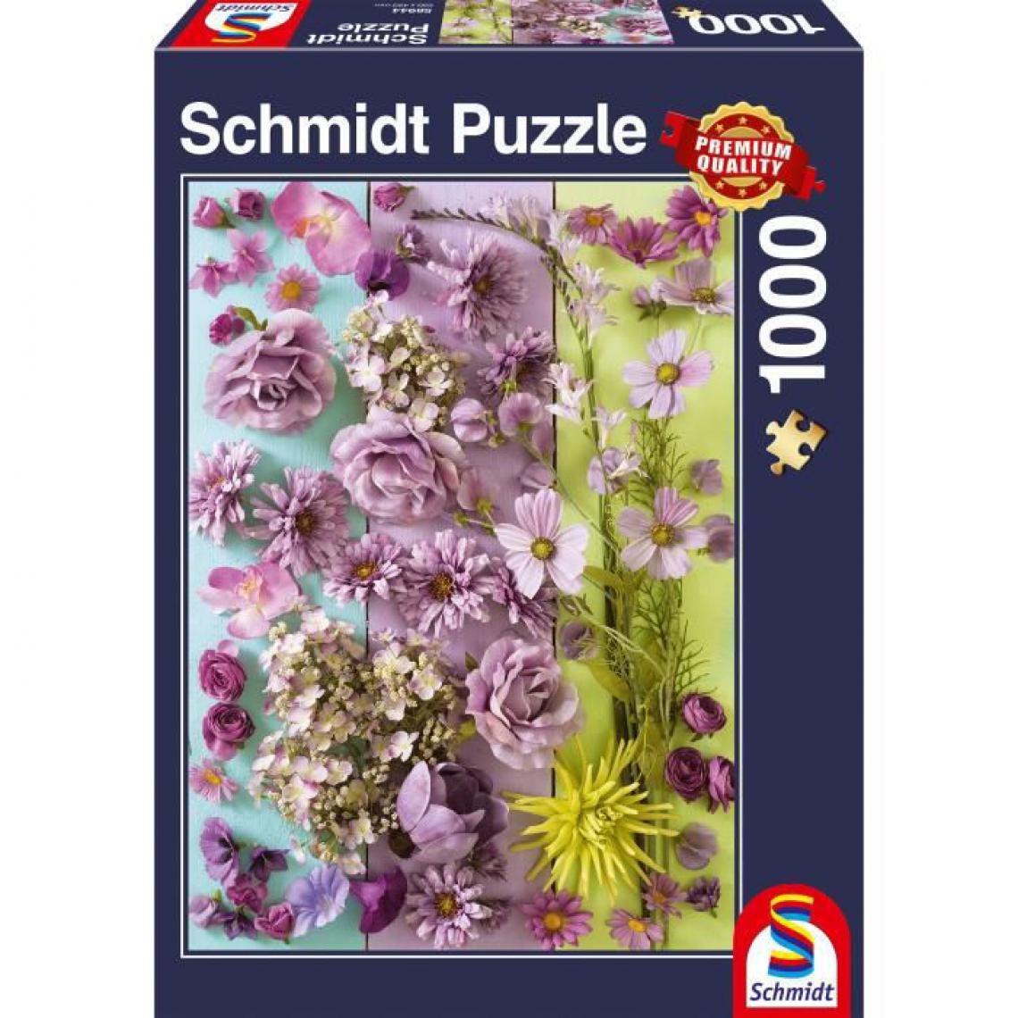 Schmidt Spiele - Puzzle Fleurs violettes, 1000 pcs - Animaux