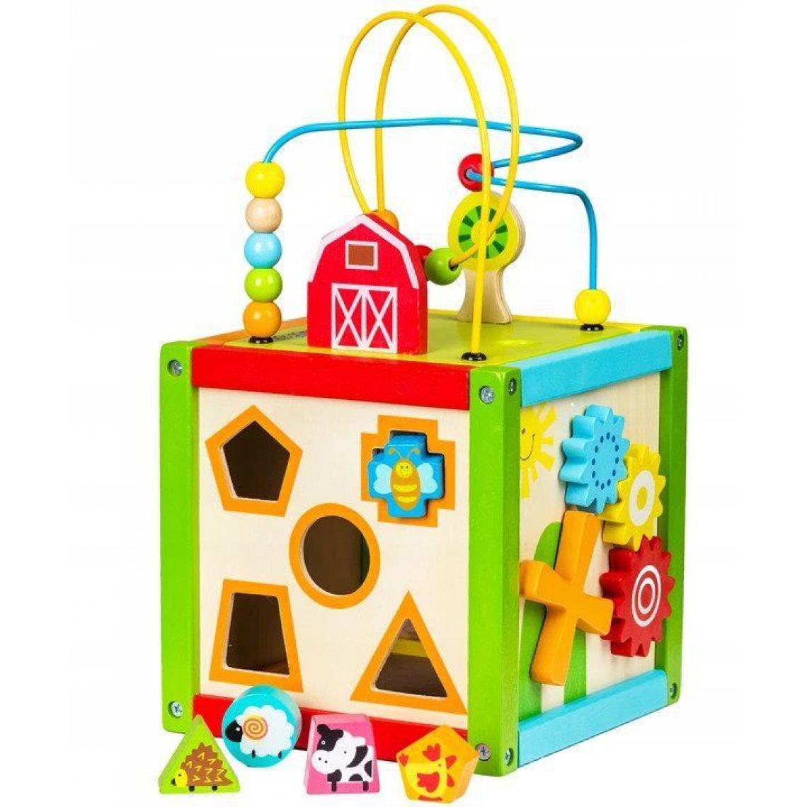 Hucoco - MSTORE - Cube éducatif trieur - 18m+ - Roues dentées+labyrinthe - Jouet pour enfants - Vert - Jeux d'éveil