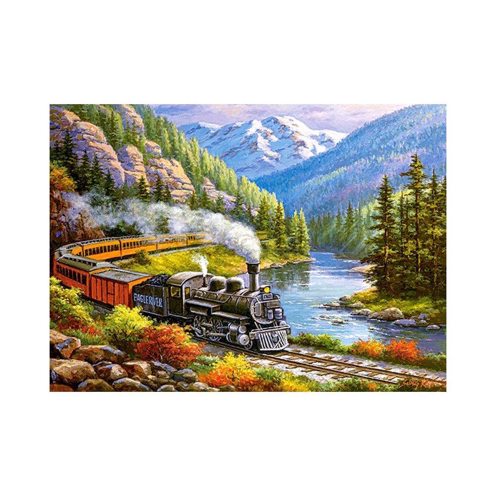 Castorland - Puzzle 300 pièces : Train Eagle River - Animaux