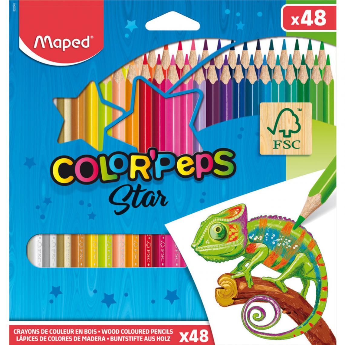 Maped - MAPED Crayon de couleur COLOR'PEPS Star, étui carton de 48 () - Bricolage et jardinage
