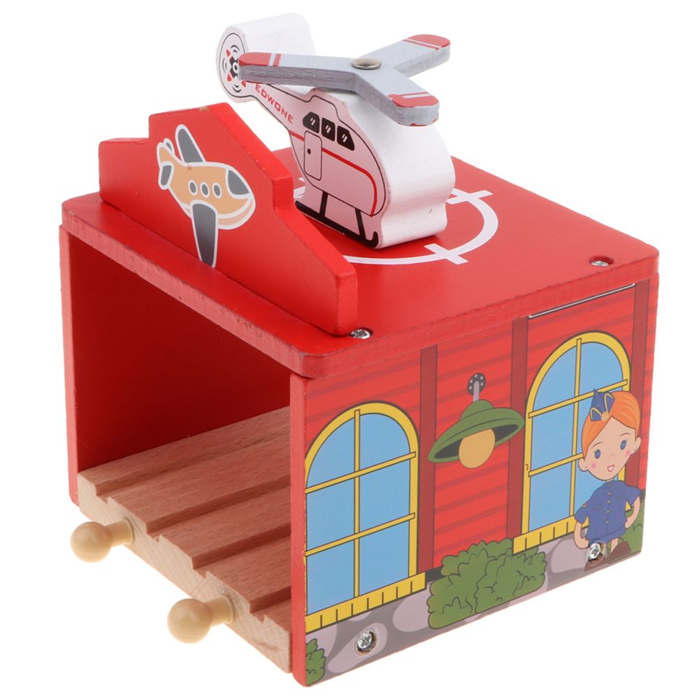 marque generique - Le train en bois a placé des accessoires de construction enfants tablier de stationnement de jouet - Jeux d'éveil